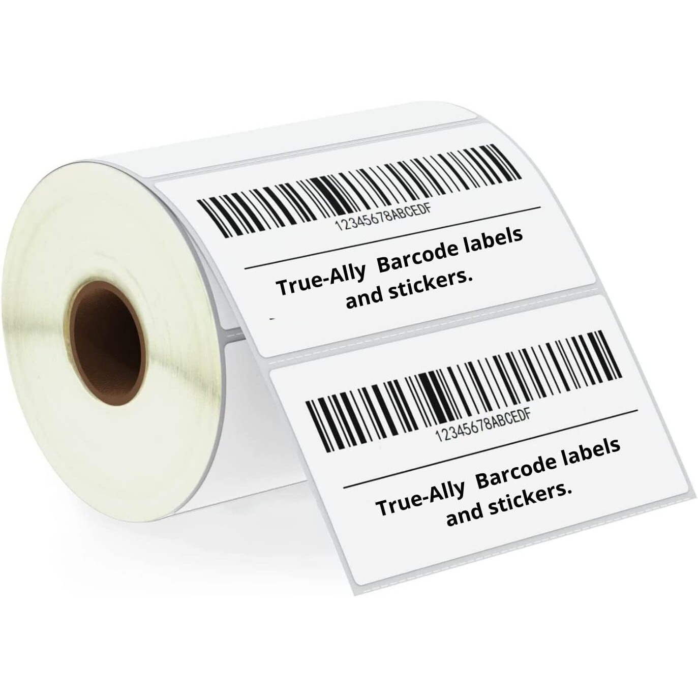 True-Ally 100x50 Direct Thermal (DT) Barcode Label Sticker - 4 x 2 inches - 100mm x 50mm - 1000 Labels Per Roll - White Self Adhesive Sticker for Printing Barcoding (1 Roll Per Pack(1000 Labels))
