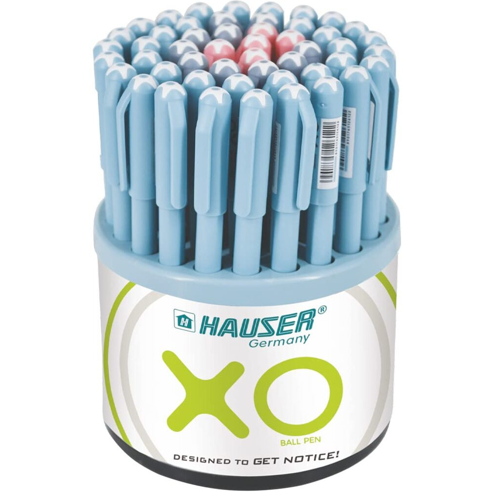 Hauser XO 0.7mm Ball Pen Tumbler | Sleek Body & Minimalistic Design | Matt Finish & Solid Body Type | Low Viscosity Ink With Ultra Durable Tip | Blue, Black & Red Ink, of 50 Pens
