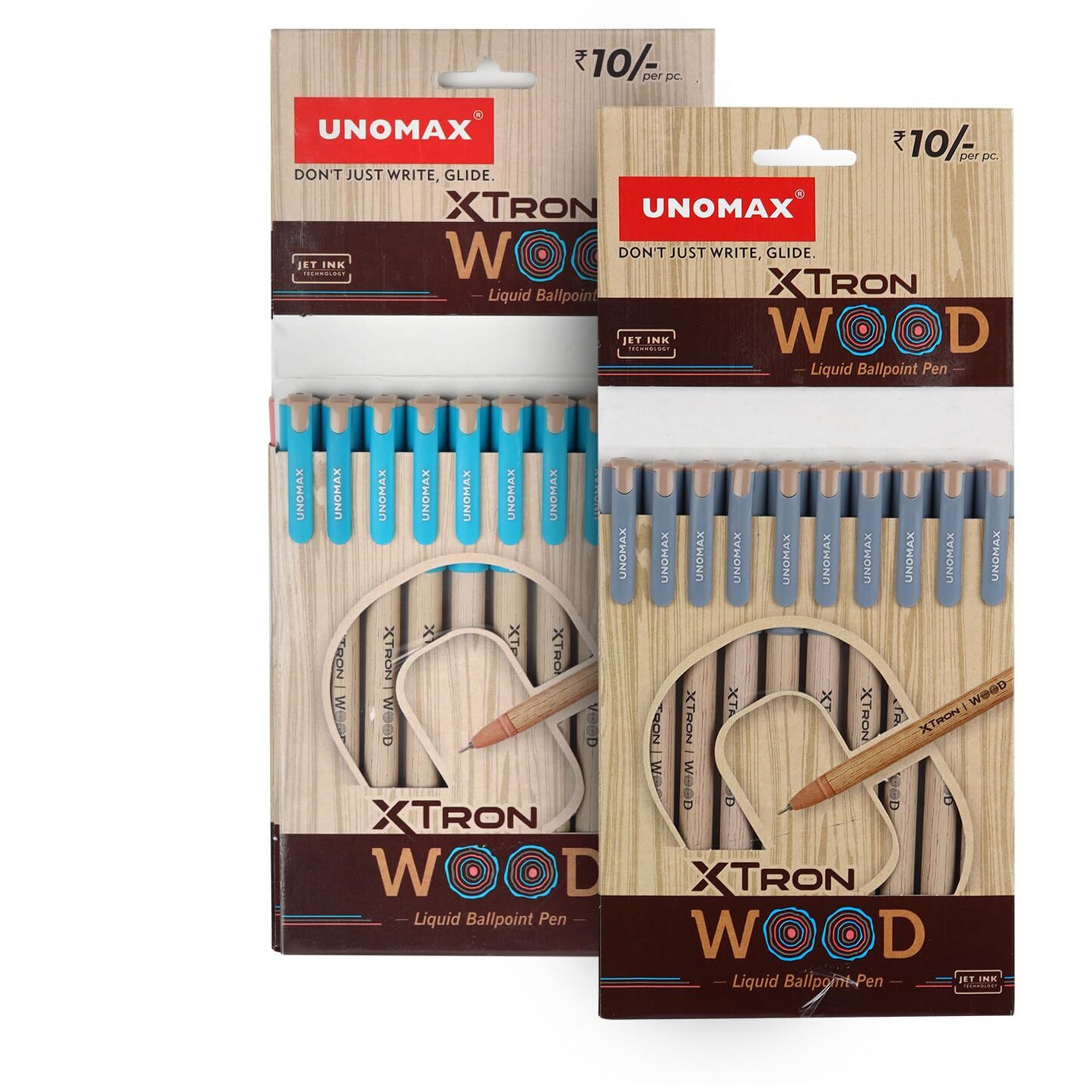 Unomax Xtron Wood Ballpen (20 Unit Hanger) | 10 Blue & 10 Black | Wooden Finish | Precision 0.7mm Tip | Jet Ink Technology | Comfort Grip | Perfect for Professionals, Students, and Everyday Use