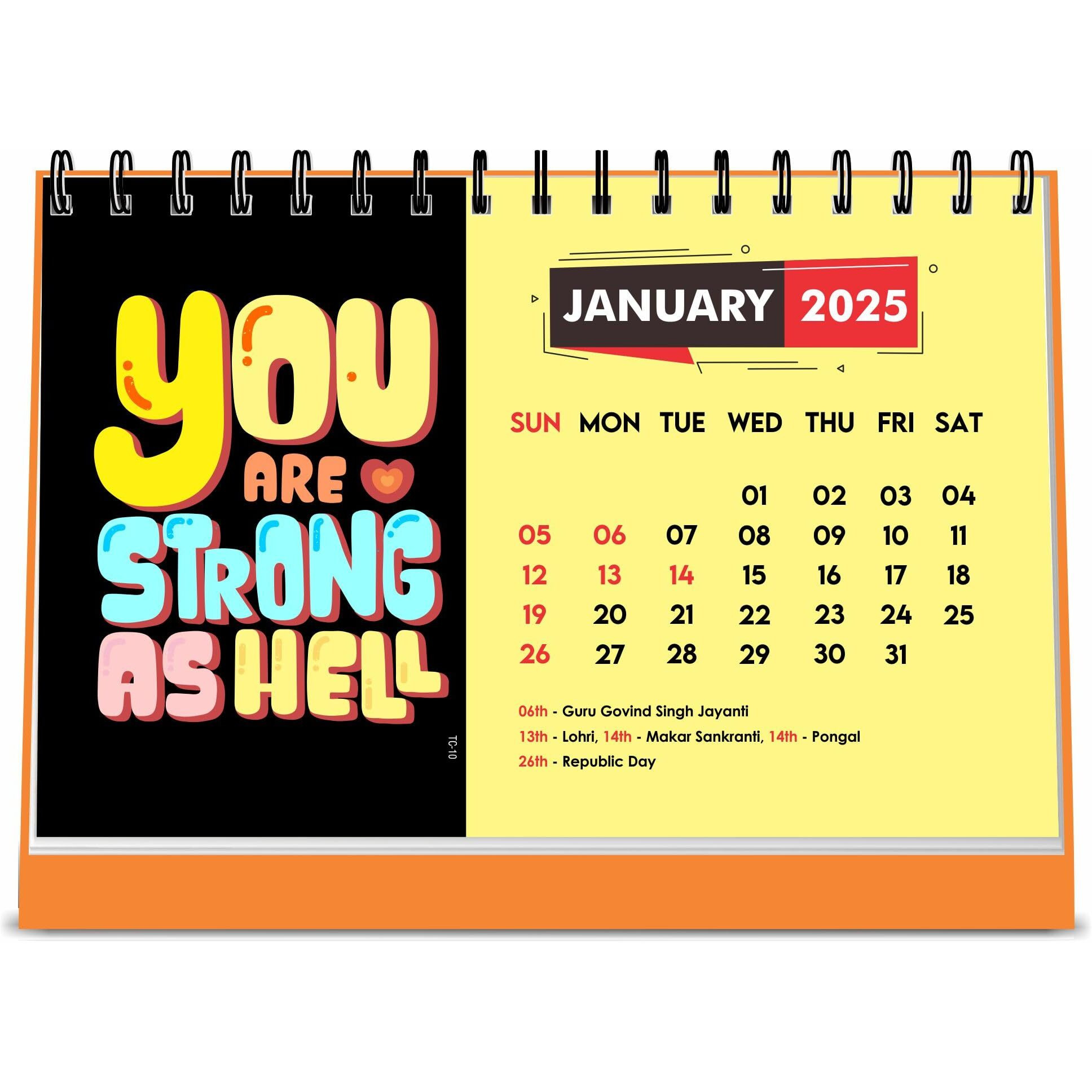ESCAPER Motivational Desk Calendar 2025 (22 x 15 cm), Table Calendar 2025, Desktop Calendar 2025, Inspirational Quotes Calendar 2025, Motivational Calendar for Desk, New Year Calendar 2025
