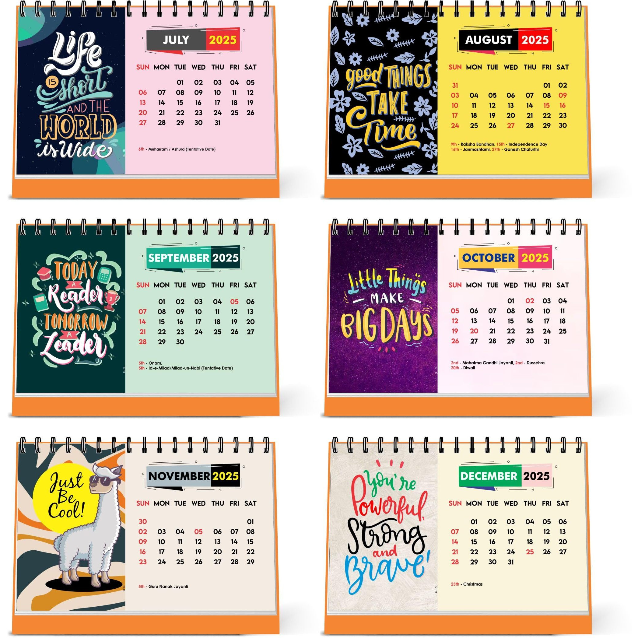 ESCAPER Motivational Desk Calendar 2025 (22 x 15 cm), Table Calendar 2025, Desktop Calendar 2025, Inspirational Quotes Calendar 2025, Motivational Calendar for Desk, New Year Calendar 2025