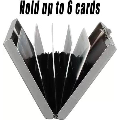 Stealodeal Silver Metal Water-Resistant Stainless Steel Debit/Credit Business ATM 6 (Unisex) Card Holder (Set of 1, Silver)