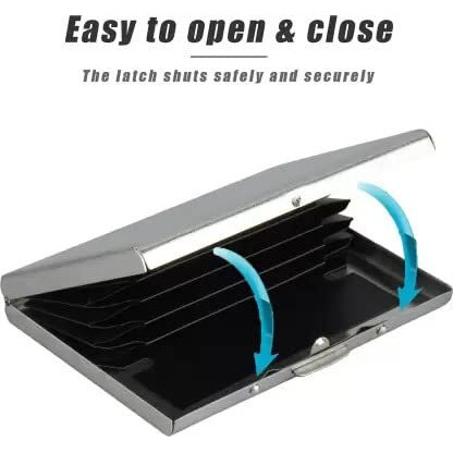 Stealodeal Silver Metal Water-Resistant Stainless Steel Debit/Credit Business ATM 6 (Unisex) Card Holder (Set of 1, Silver)