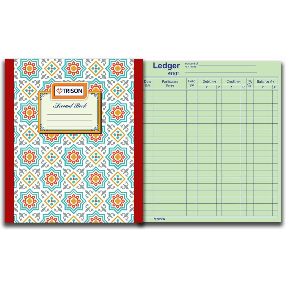 TRISON Ledger Accounts Book 110 Pages | Small Size | Copy Size (16x20 cm) | Hardbound | Quire 1