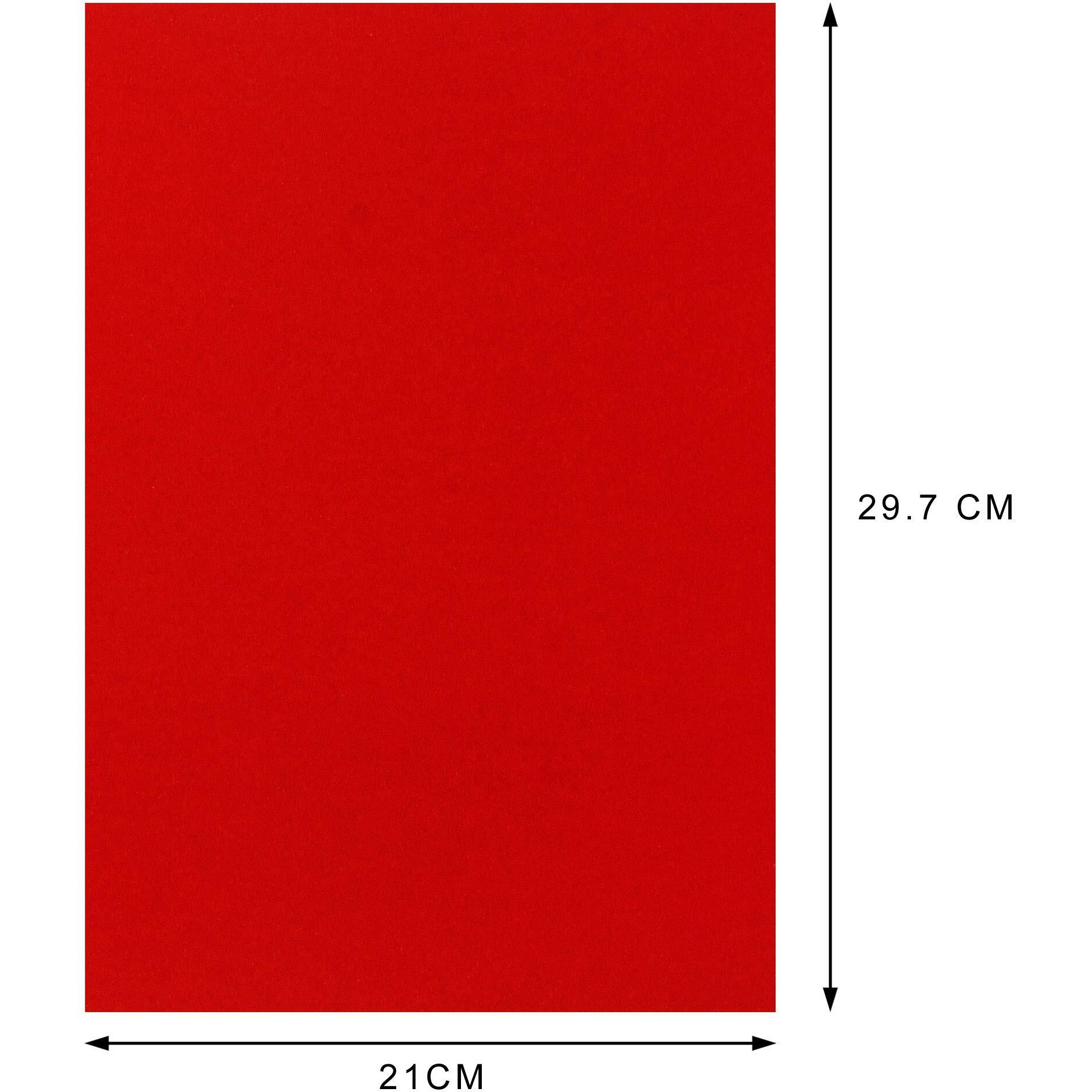 Snow Crafts A4-Size Coloured Crafts Sheets 120-180 GSM (Pack of 20 Sheets) (Red)