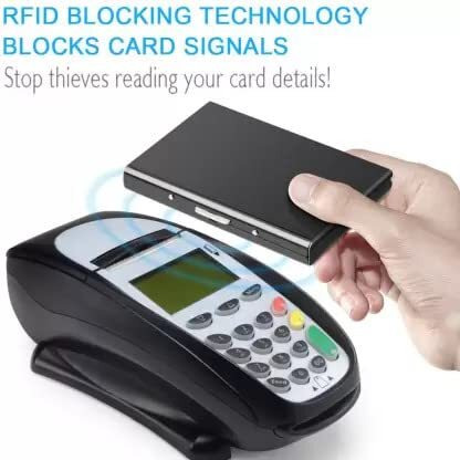 Stealodeal Black Metal Water-Resistant Stainless Steel Debit/Credit Business ATM 6 (Unisex) Card Holder (Set of 1, Black)