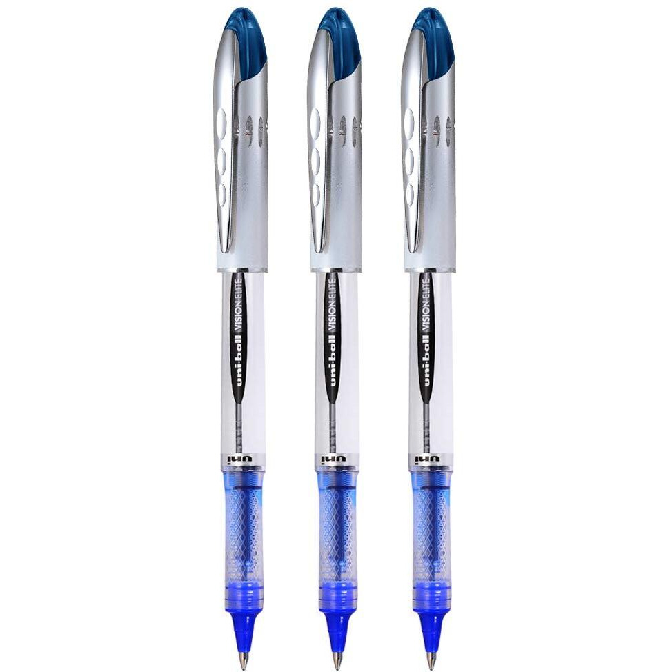 UNI-BALL Vision UB-200 0.8mm Roller Pen | Blue Ink, Pack of 3