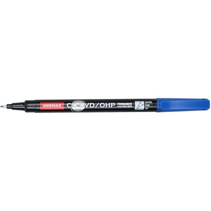Unomax CD-DVD/OHP Permanent Marker Set of 10 (Blue) | Fine Tip Japanese Tip For Clear Marking | Marks On Most Surfaces | Unique Self Hydrating System