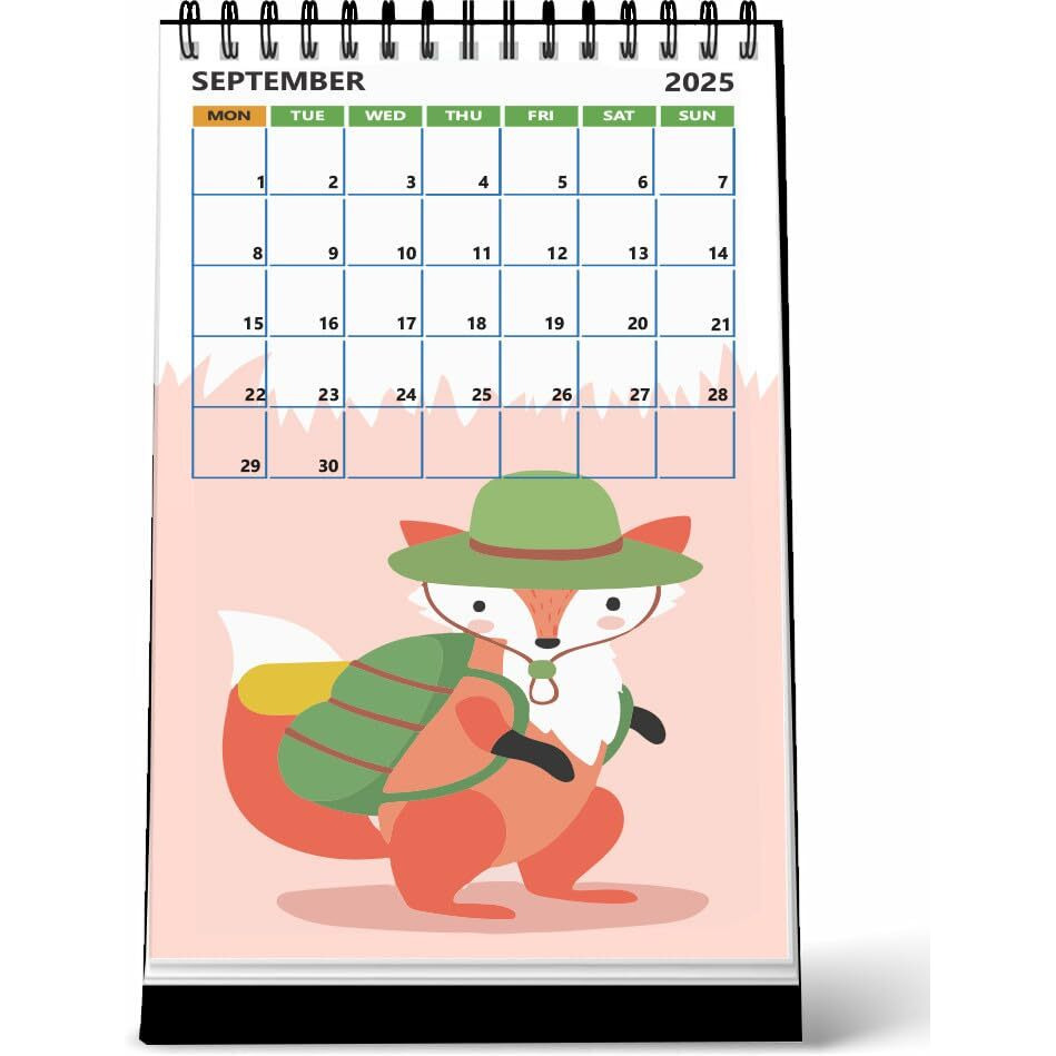 AccuPrints Cute Rabbit Desk Calendar 2025 (4x8) inch 12 Pages Calendar and Planner
