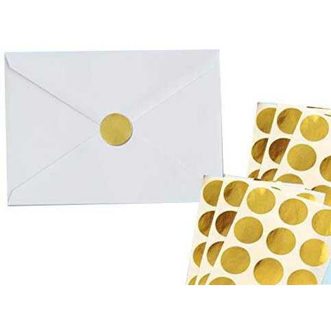 AccuPrints Envelopes White Pack of 25-100 GSM| Size - 5 x 7 inches | 25 Gold Stickers Free with Envelopes