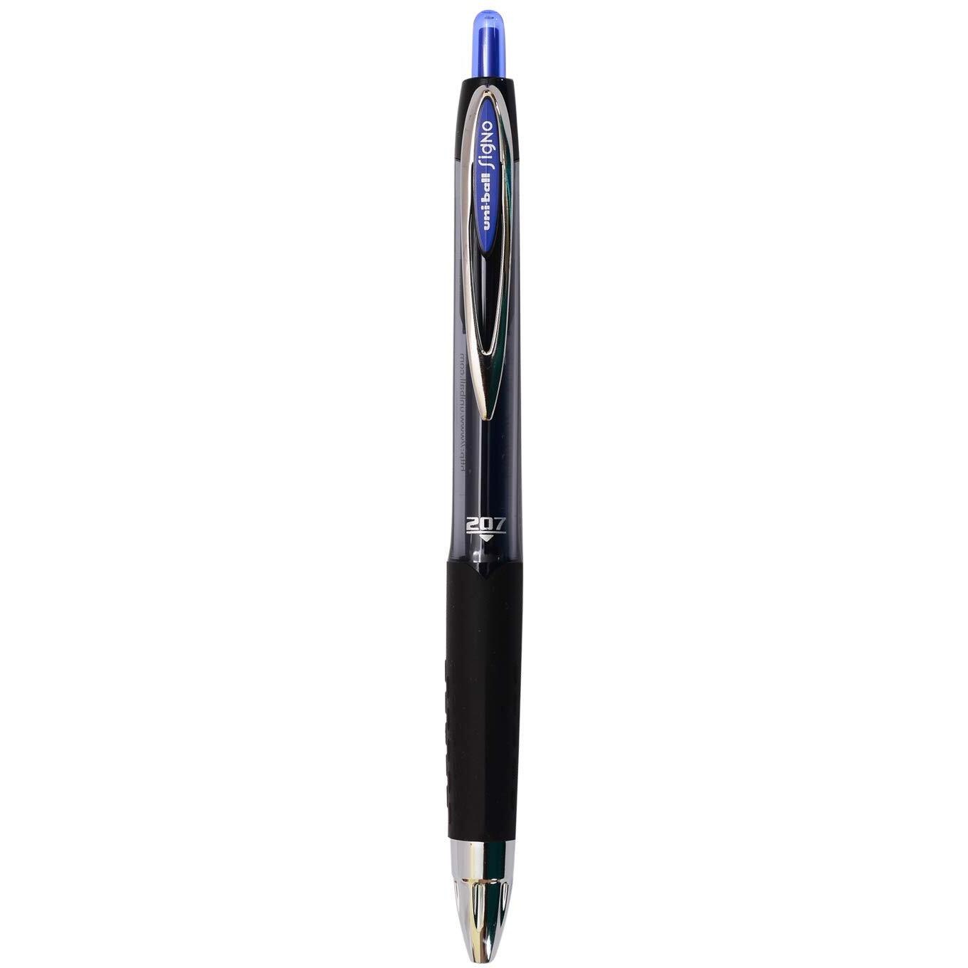UNI-BALL Signo UMN207 0.7mm Retractable Gel Pen | Scratch Free Tip | Water & Fade Resistant | Smooth Long Lasting Smudge Free Ink | School and Office stationery | Blue Ink, Pack of 1