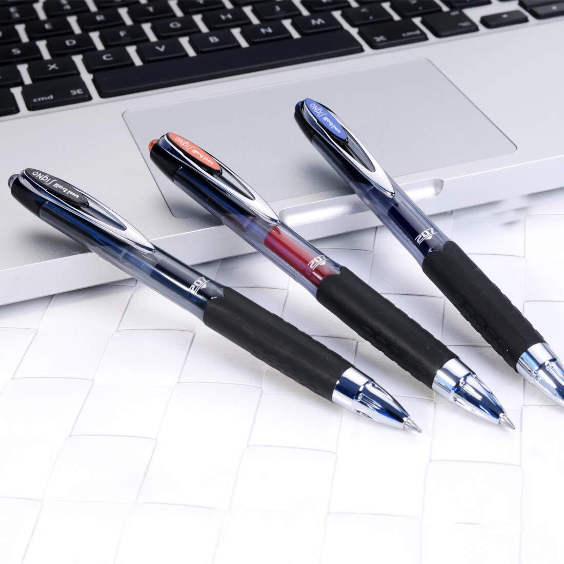 UNI-BALL Signo UMN207 0.7mm Retractable Gel Pen | Scratch Free Tip | Water & Fade Resistant | Smooth Long Lasting Smudge Free Ink | School and Office stationery | Blue Ink, Pack of 1