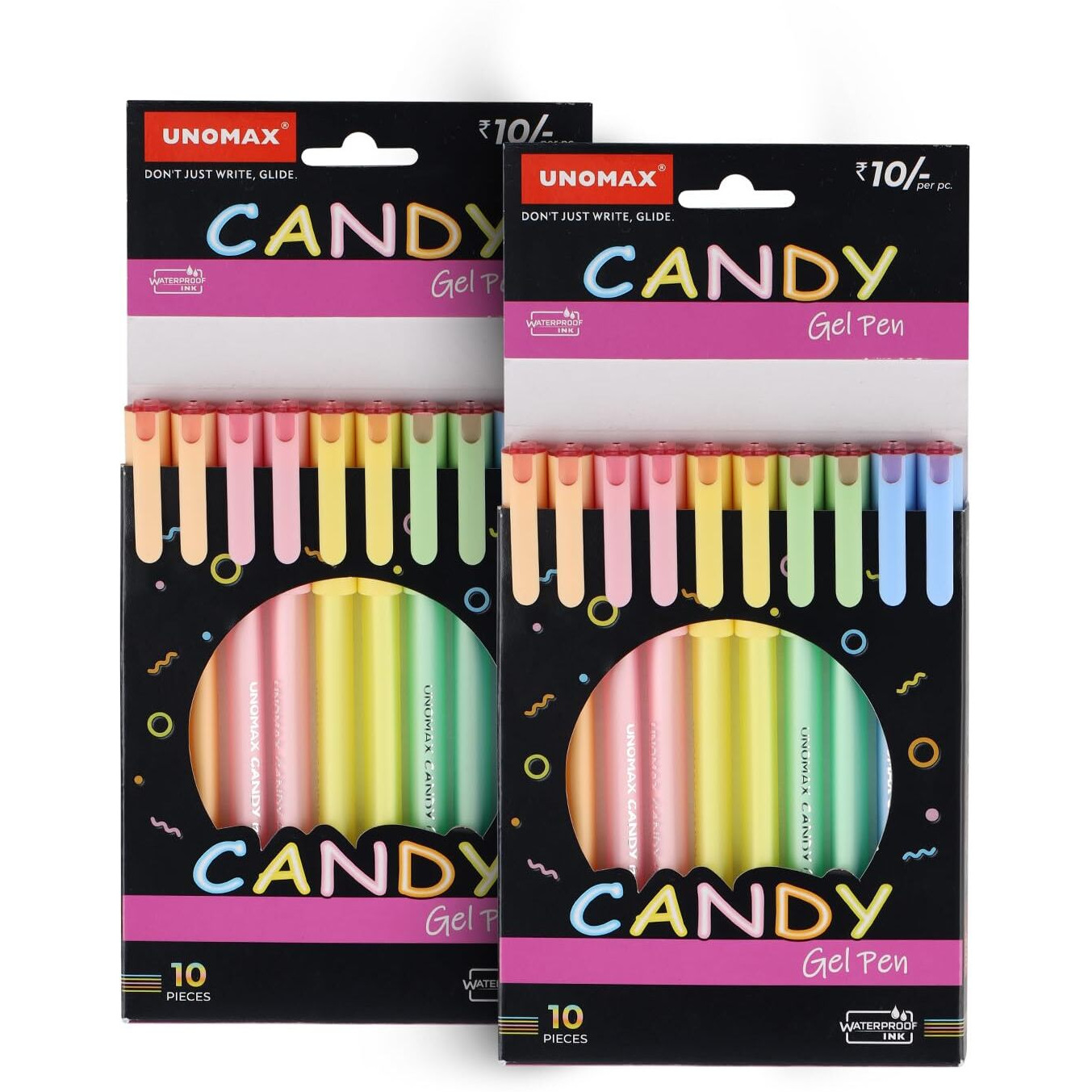 Unomax Candy Gel Pen Pack of 20 (Red) |Professional Ergonomic Design for Daily Use, Exam-Friendly | Budget-Friendly, Pocket-Friendly, Ultra-Fine, Ergonomic Design