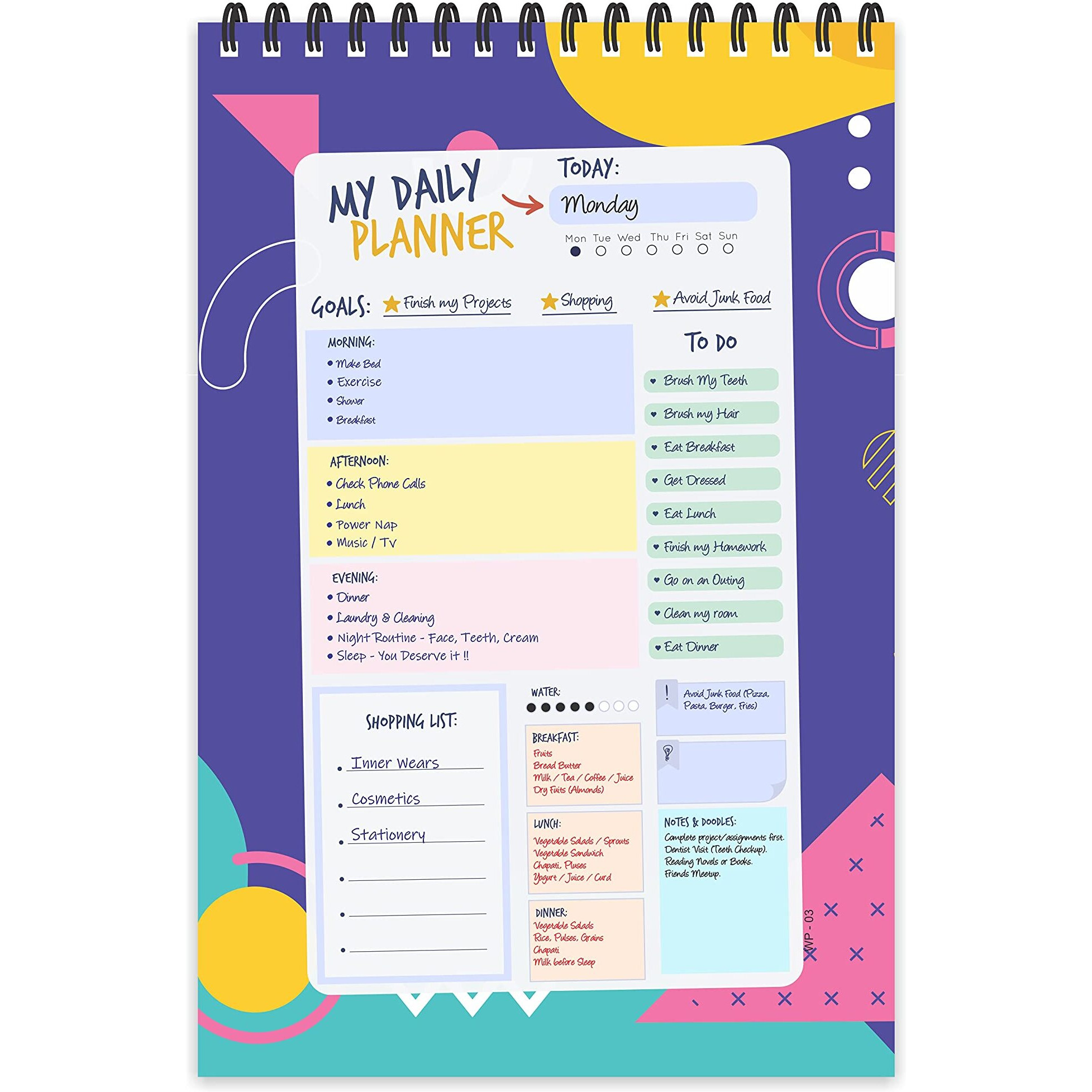 ESCAPER Abstract Theme Daily Planner  Stay Organized and Inspired with A5-Sized (80 Days Plan) Planner - Perfect for Kids, Students & Creatives