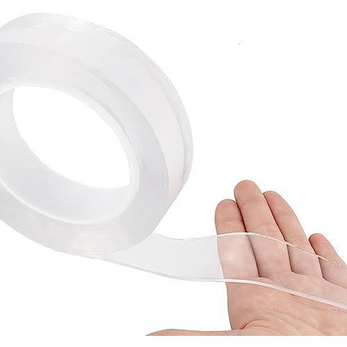 GLUN Adhesive Nano Tape, 2mm Thickness Multi-Functional Double-Sided Reusable Silicone Tape, Washable, and No-Residue Tape for Home, Office, and More use