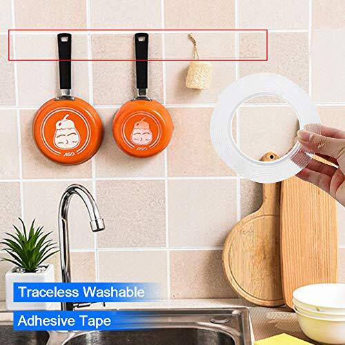 GLUN Adhesive Nano Tape, 2mm Thickness Multi-Functional Double-Sided Reusable Silicone Tape, Washable, and No-Residue Tape for Home, Office, and More use
