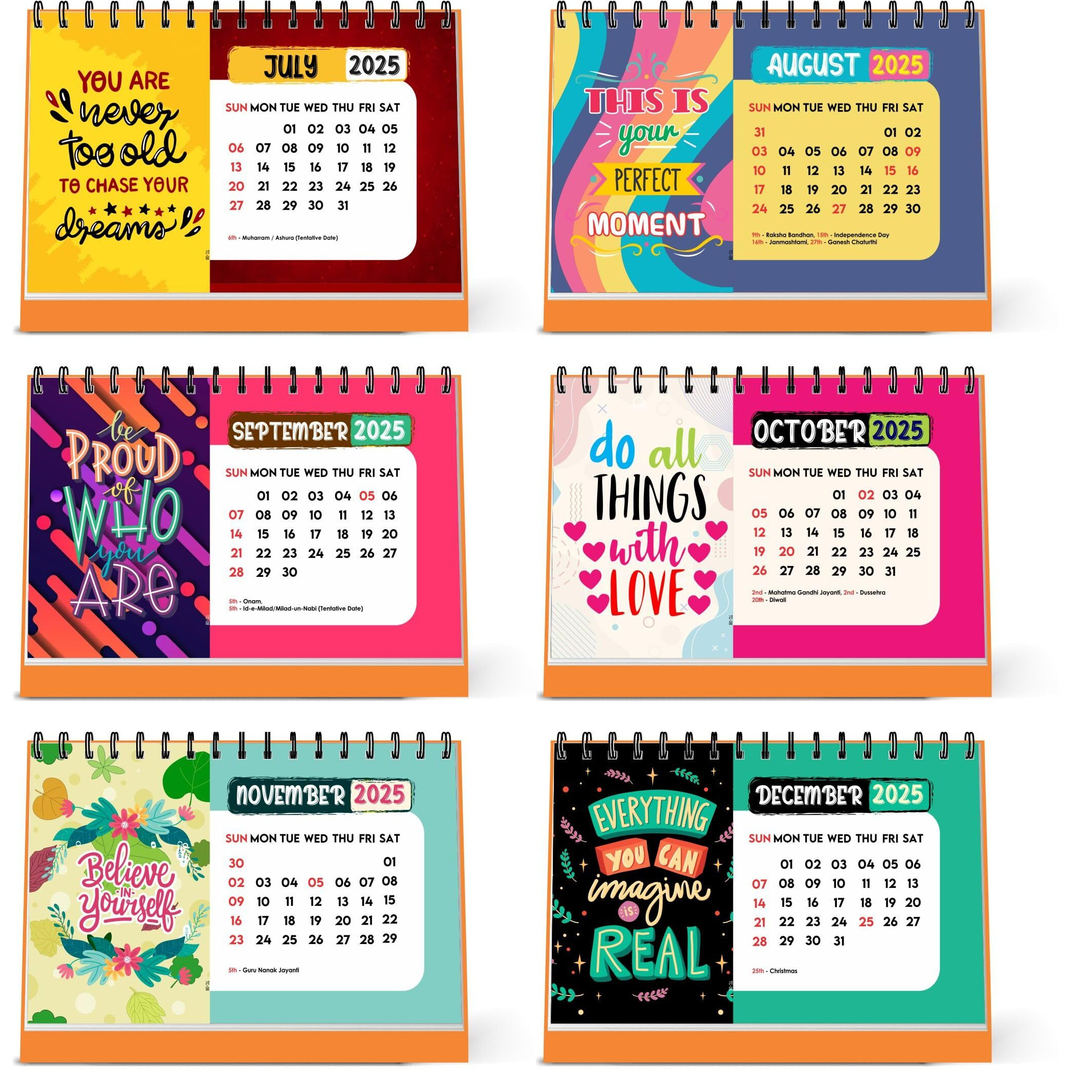 ESCAPER Motivational Desk Calendar 2025 (22 x 15 cm), Table Calendar 2025, Desktop Calendar 2025, Inspirational Quotes Calendar 2025, Motivational Calendar for Desk, New Year Calendar 2025