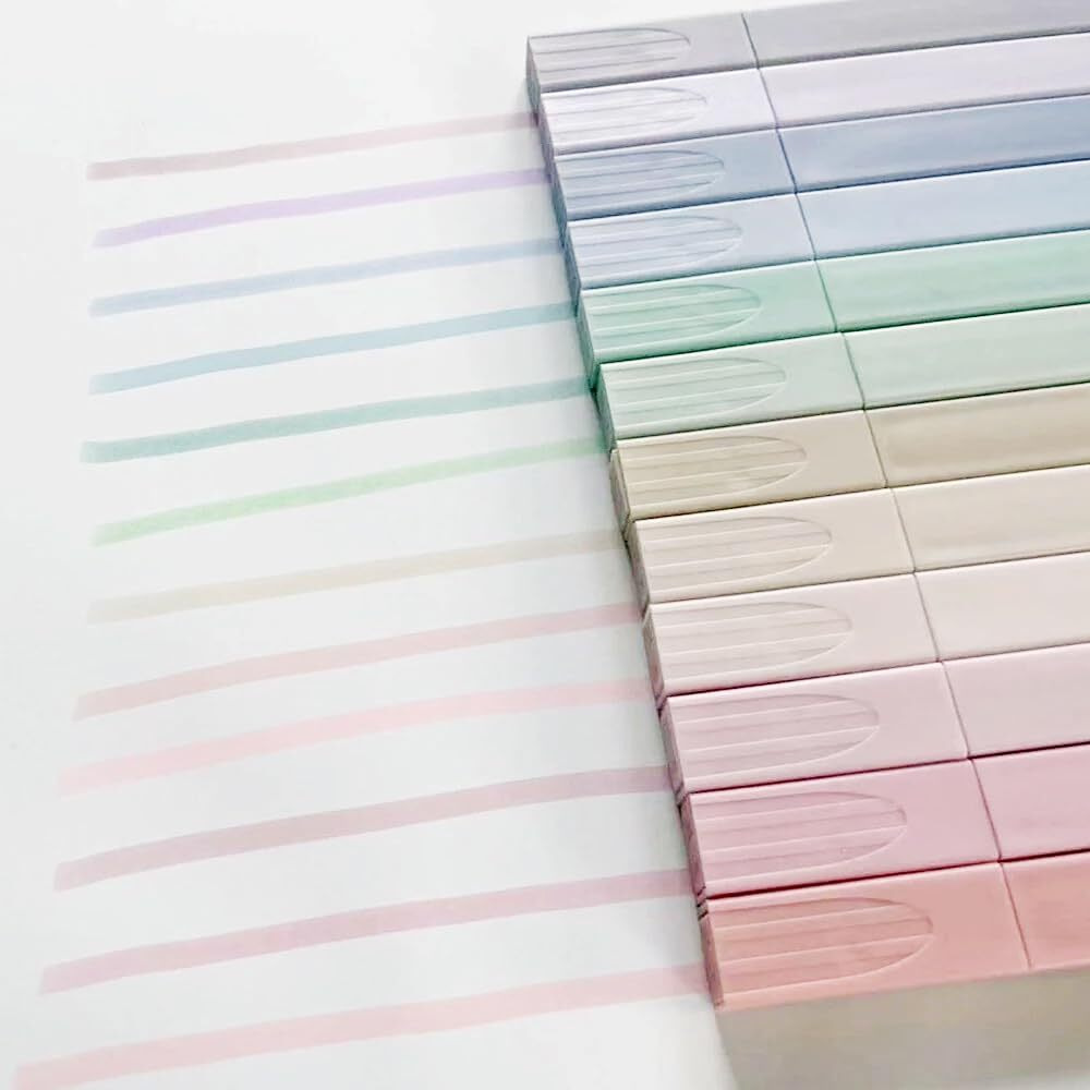 Penny Wise | Modern Pastel Aesthetic Bible Highlighters Set of 12 Pens | Light Shades Bleed Free.