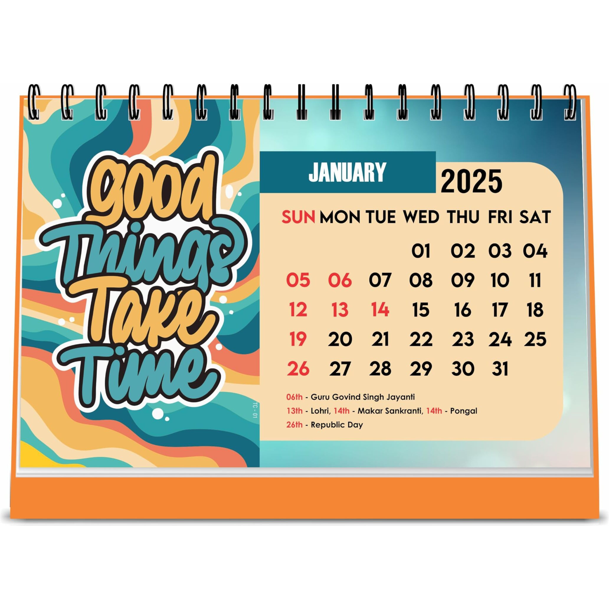 ESCAPER Positive Motivational Desk Calendar 2025 (22 x 15 cm), Table Calendar 2025, Desktop Calendar 2025, Inspirational Quotes Desk Calendar, Motivational Calendar for Desk, New Year Calendar