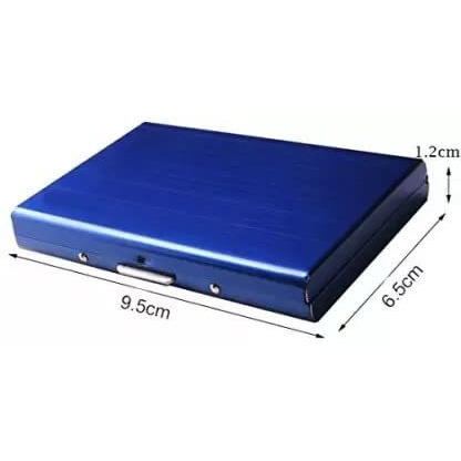 Stealodeal Blue Metal Water-Resistant Stainless Steel Debit/Credit Business ATM 6 (Unisex) Card Holder (Set of 1, Blue) CD