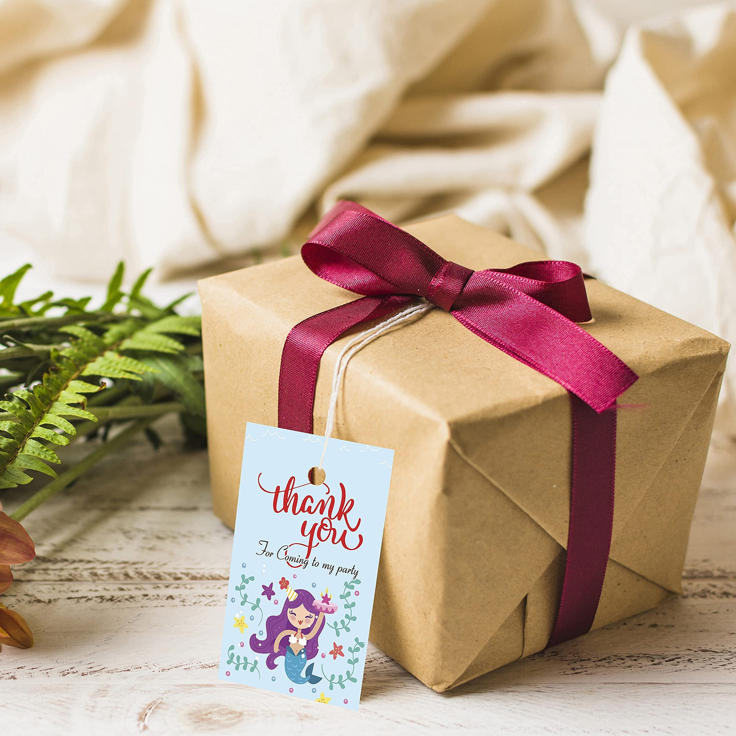 Rousrie - 100 Pieces Multi Designs Rectangle Shape Thank You Tags return gift, wedding return gift, return gift birthday Tags with Natural Jute Twine
