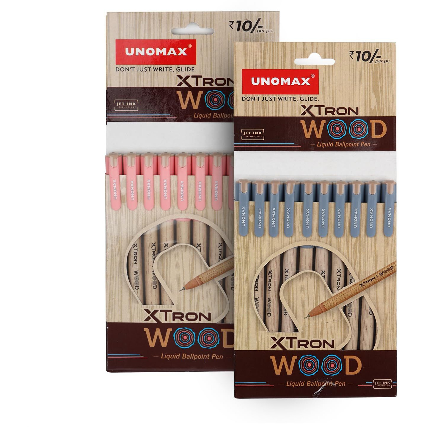 Unomax Xtron Wood Ballpen (20 Unit Hanger) | 10 Black & 10 Red | Wooden Finish | Precision 0.7mm Tip | Jet Ink Technology | Comfort Grip | Perfect for Professionals, Students, and Everyday Use