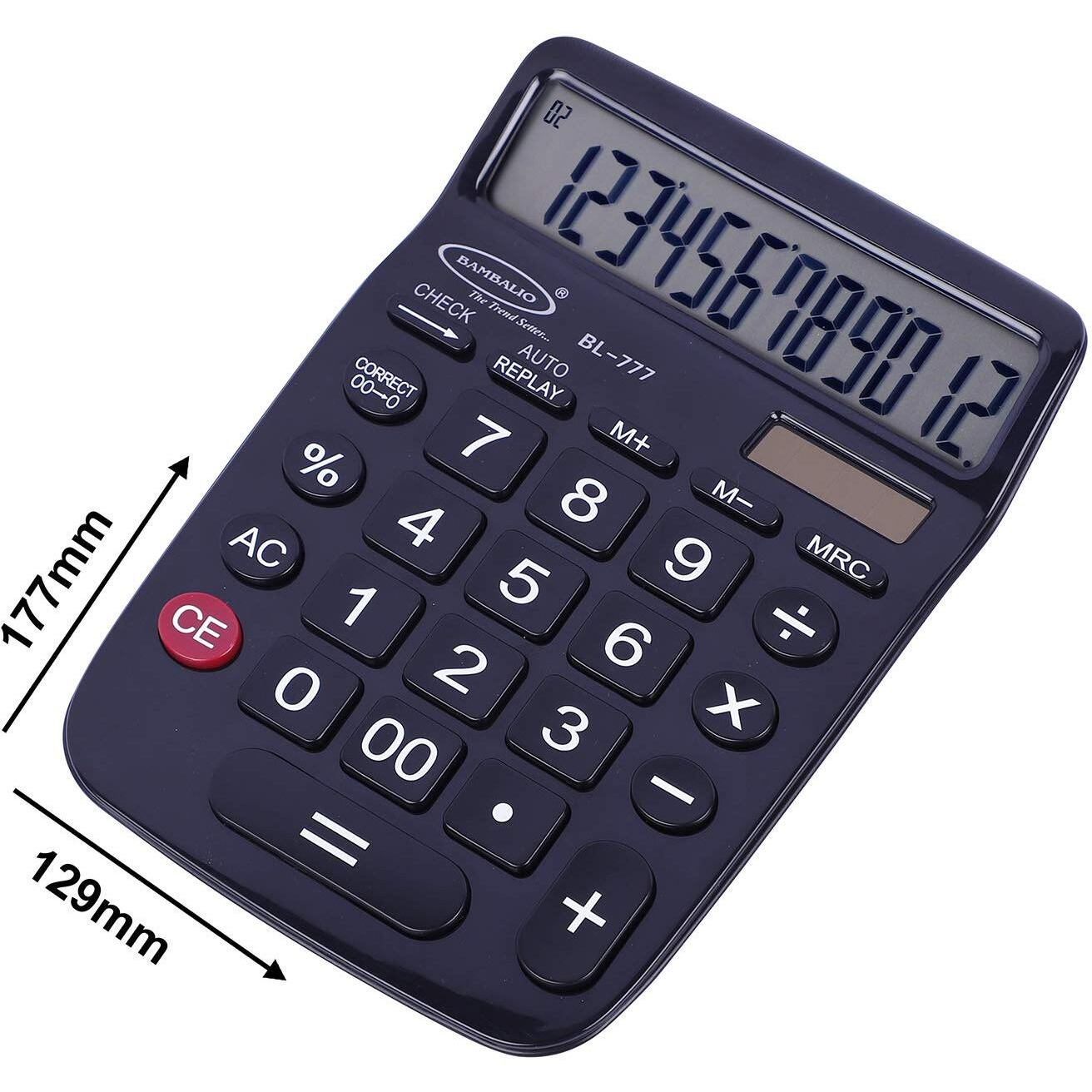 Bambalio 12 Digits BL-777 Electronic Calculator (Black) 3 Years Warranty.