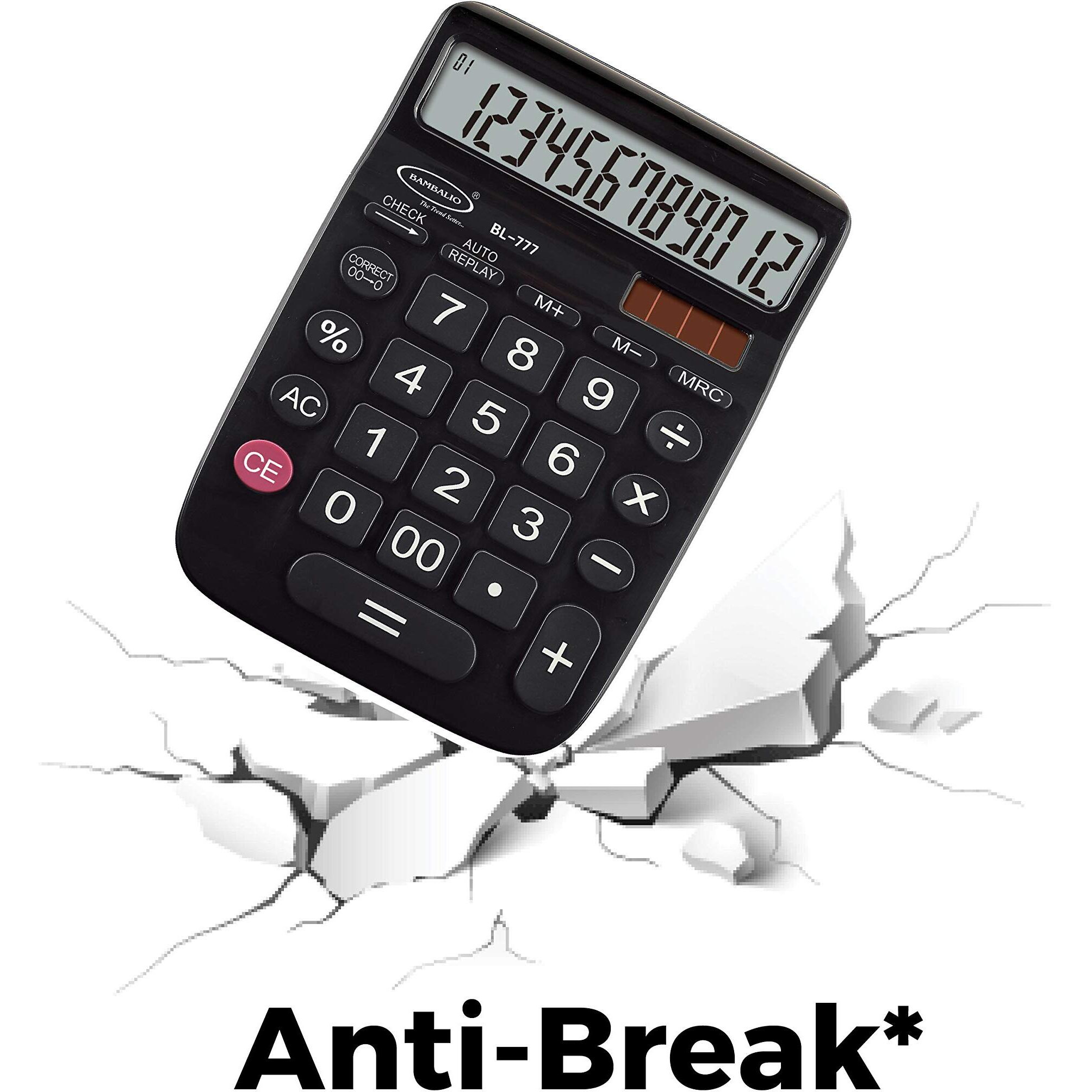 Bambalio 12 Digits BL-777 Electronic Calculator (Black) 3 Years Warranty.