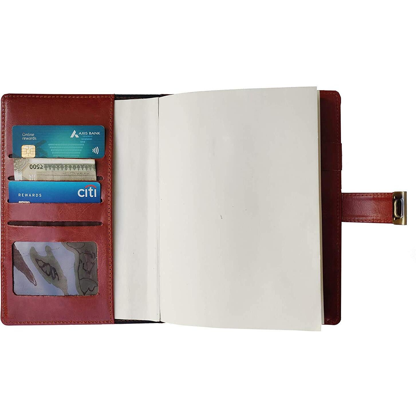 AccuPrints PU Leather Notebook Diary with Lock, Size 6 by 8 inch or A5 with Combination Password Journal- Pages 200 undated (Lock diary Brown)