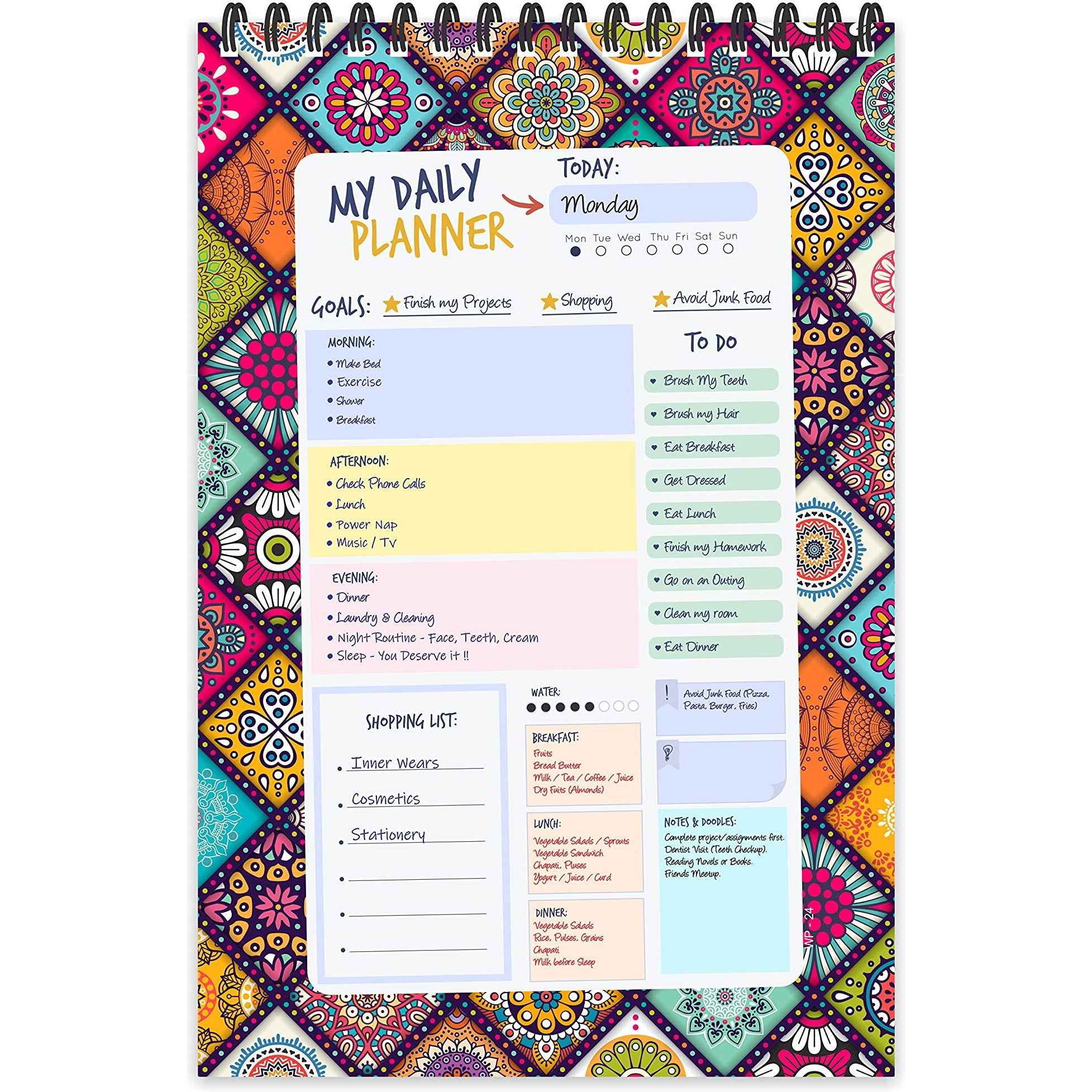 ESCAPER Mandala Art Theme Daily Planner 2024-2025 (A5 Size - 80 Days Plan) | Daily Planner Diary 2024 | Daily Planner for Students