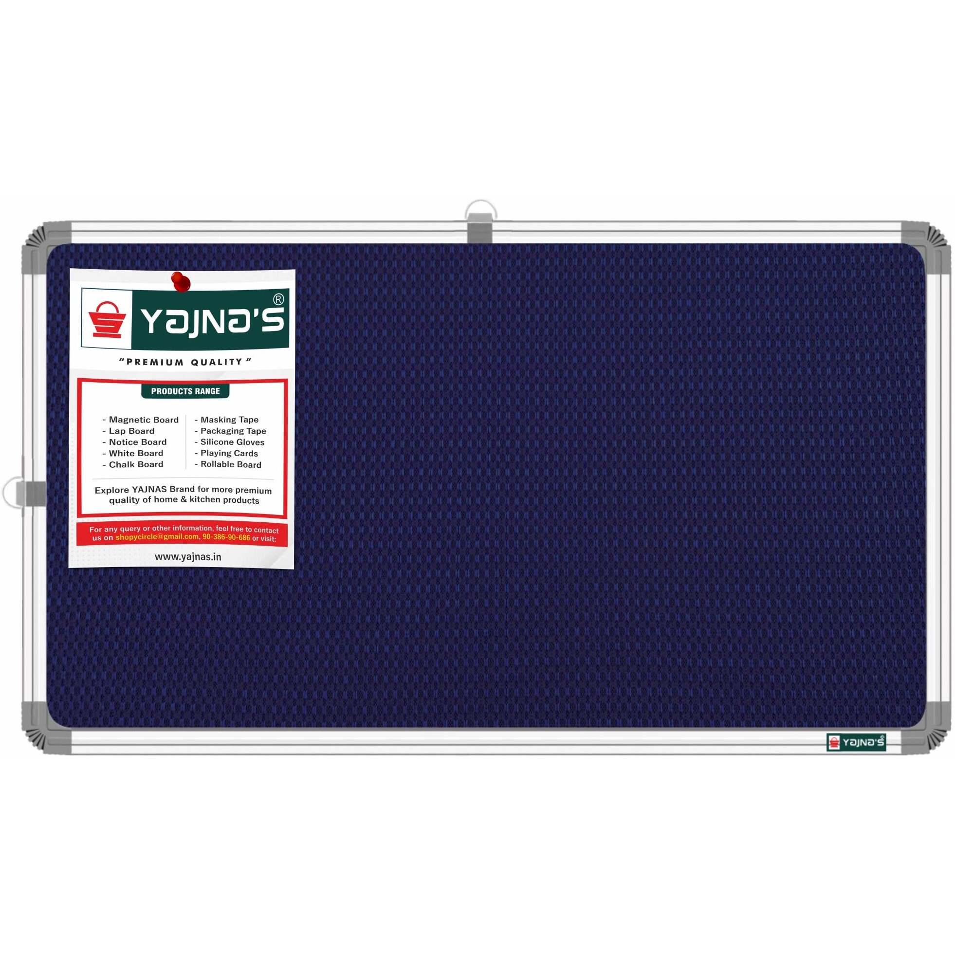 YAJNAS Premium Material 28x41 Centimeter Blue Color Notice Board/Pin-up Board/Soft Board/Bulletin Board/Pin-up Display Board for Home, Office & School (Blue, 28x41 Centimeter)