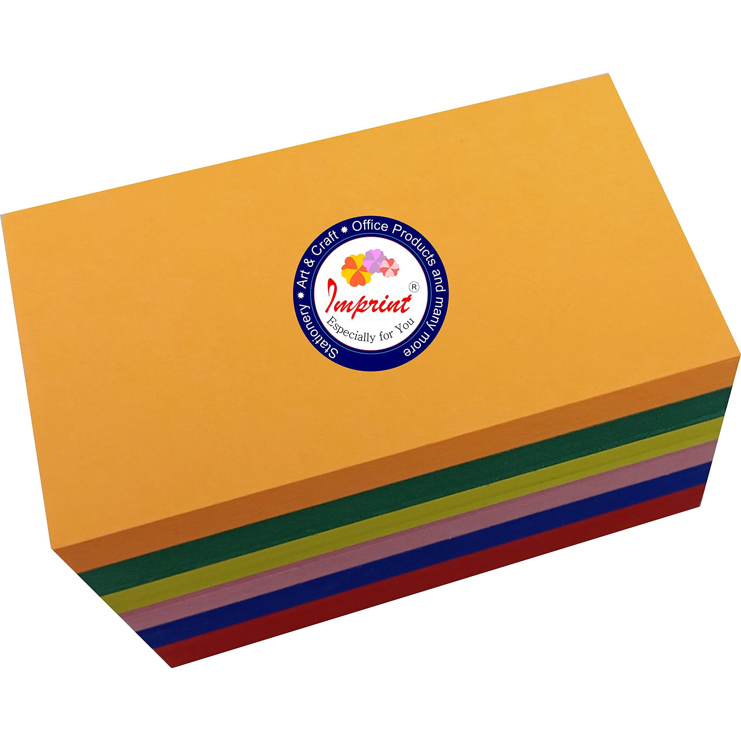 IMPRINT Thick Assorted Colours Index Cards 3" x 5", Both Side Blank and Unruled 300 Count