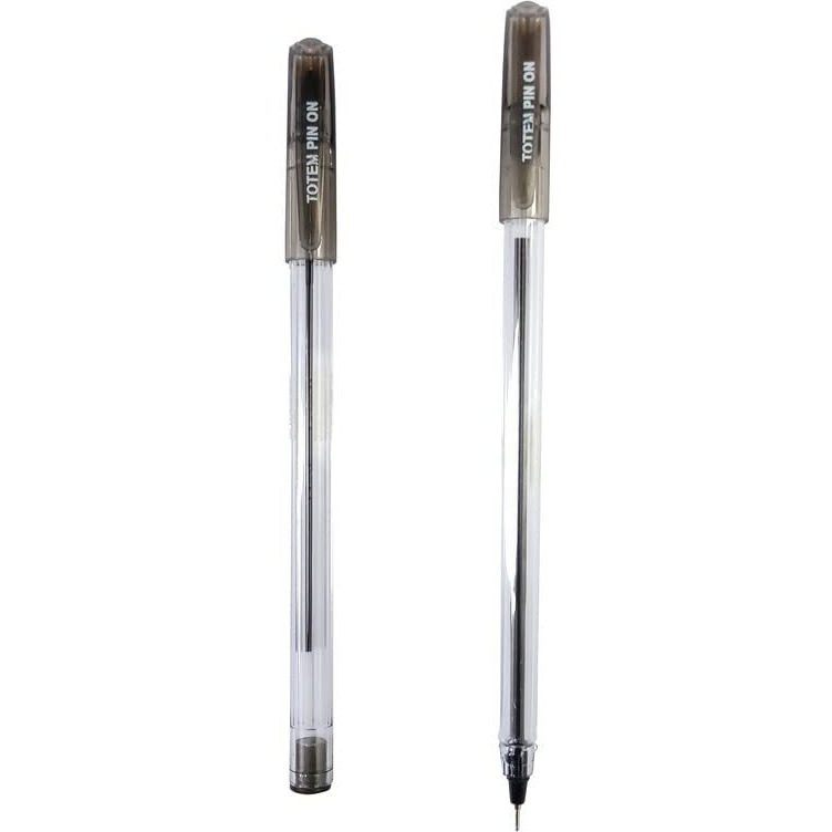 TOTEM Pin On Ball Pens | 80 Pens (40 Blue Ink & 40 Black Ink) | 0.7 mm Tip for Smooth Writing | Pen Set for Student | Office Stationery