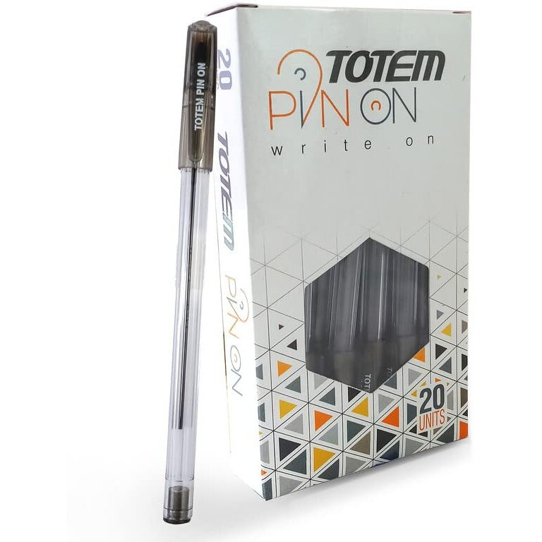 TOTEM Pin On Ball Pens | 80 Pens (40 Blue Ink & 40 Black Ink) | 0.7 mm Tip for Smooth Writing | Pen Set for Student | Office Stationery