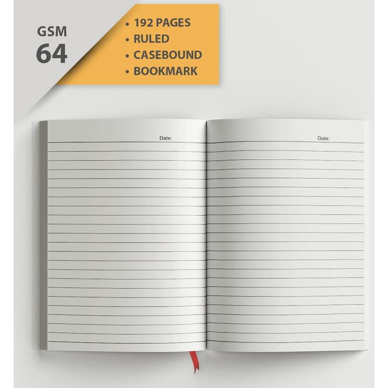 Sundaram A4 Note Book Case Bound, 384 Pages, 21 X 29.7 cm Single Line (Pack of 2)