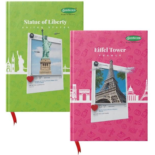 Sundaram A4 Note Book Case Bound, 384 Pages, 21 X 29.7 cm Single Line (Pack of 2)
