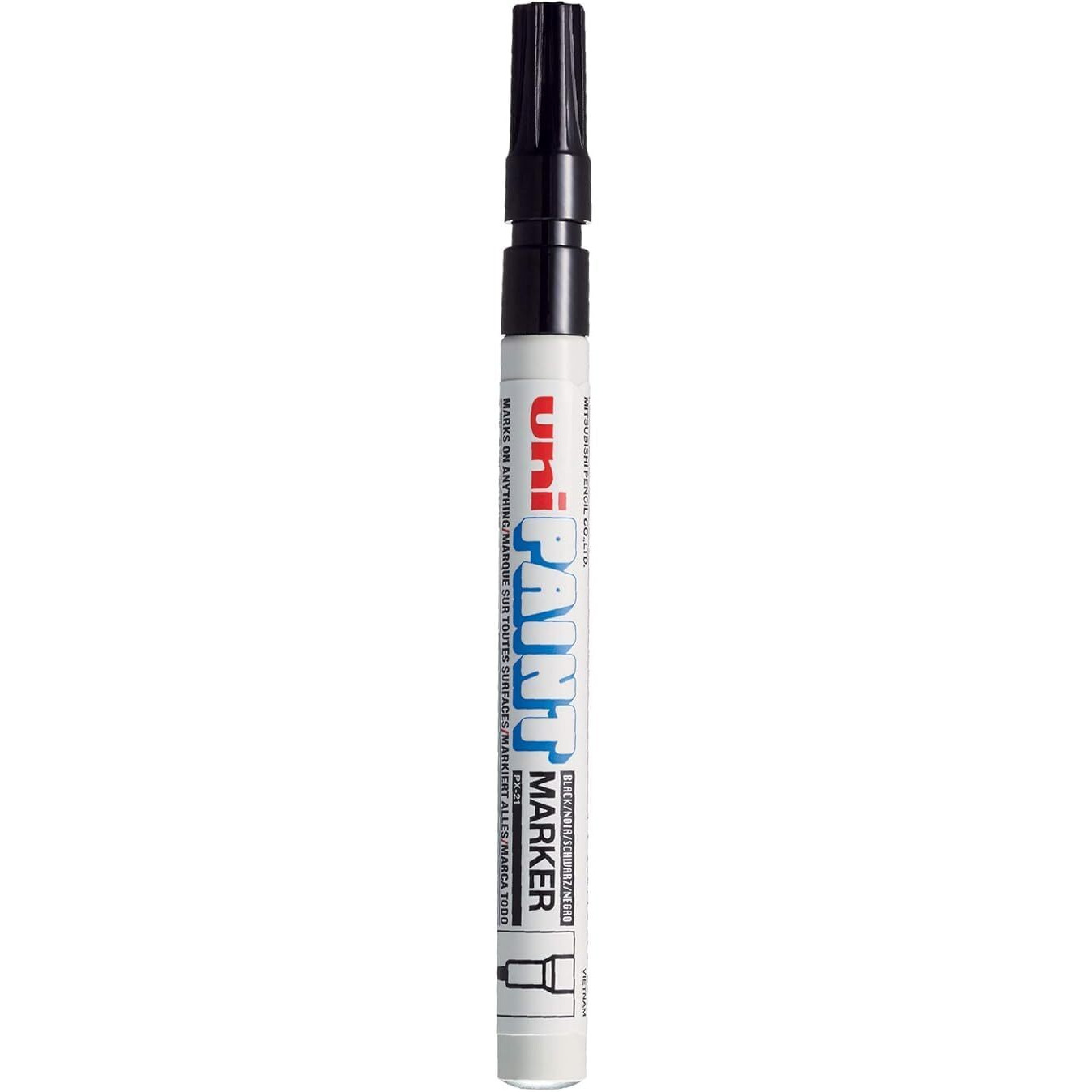 uni-ball PX21 Bullet Shaped Paint Markers Combo | Black, White, Golden & Silver Ink, Pack of 4