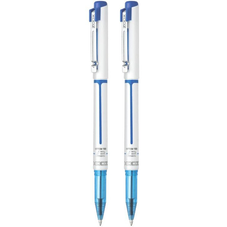 FLAIR Zoox E7 0.7mm Roller Gel Pen | Minimalistic Design | Waterproof Ink For Smudge Free & Smooth Writing | Fitted With Jumbo Refill | Blue Ink, Pack Of 2