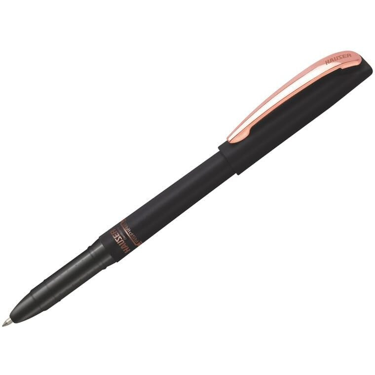 Hauser Aspire Metal Ball Pen Box Pack | Matt Black Body With Copper Trim | Smooth, Sturdy, Refillable Pen | Attractive Look With Smudge Free Writing | Ideal For Gifting | Blue Ink, Pack of 3