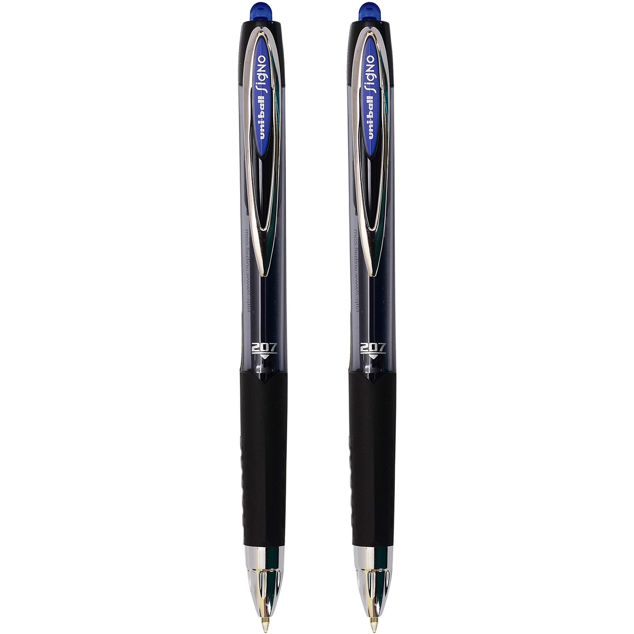 uni-ball Signo UMN207 Gel Pen (Blue Ink, Pack of 2)