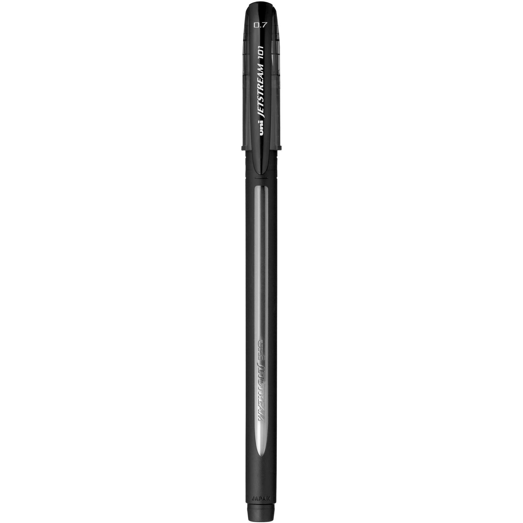 uni-ball Jetstream 0.7mm SX-101 & SXR-72 Roller Ball Pen - Refill Combo | Black Ink, 2 Pcs Pens with 12 Pcs Refills
