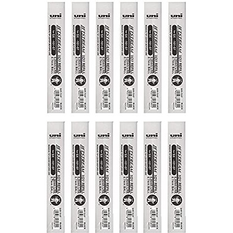uni-ball Jetstream 0.7mm SX-101 & SXR-72 Roller Ball Pen - Refill Combo | Black Ink, 2 Pcs Pens with 12 Pcs Refills