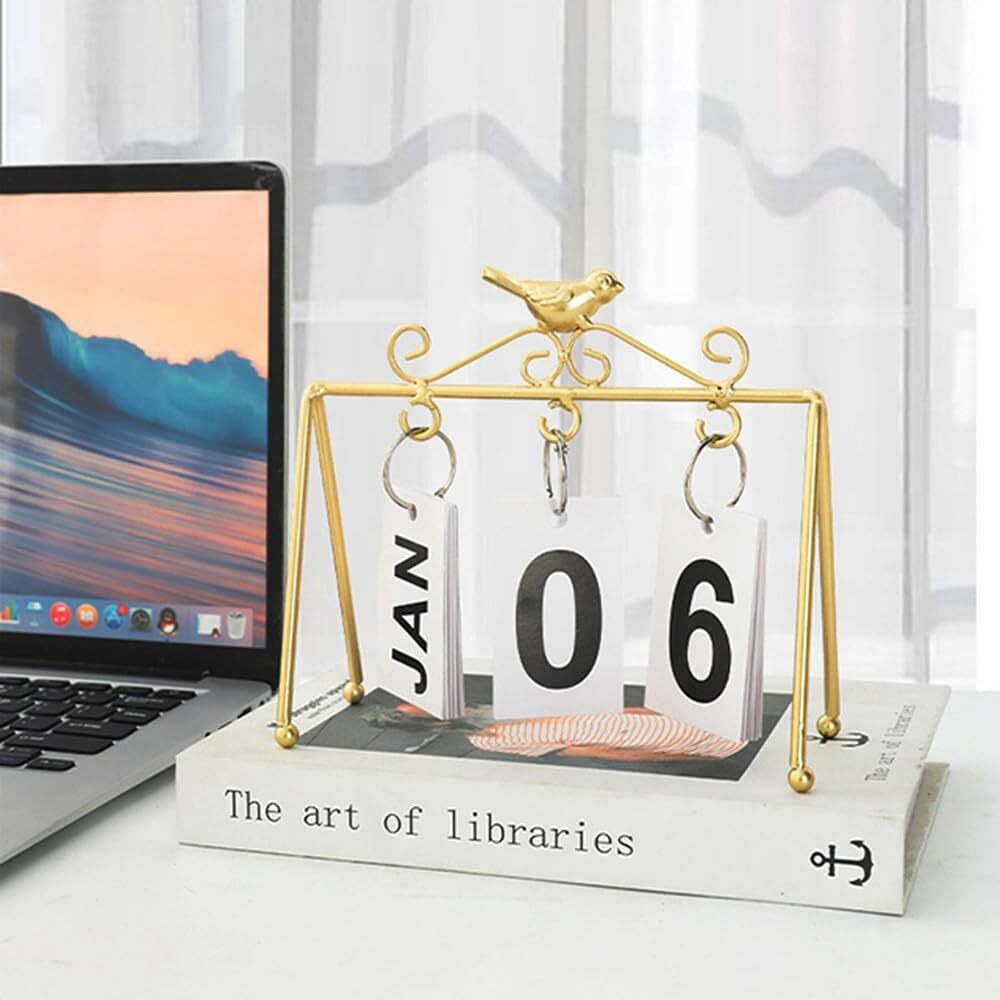 Penny Wise Vintage Perpetual Continuous Dated Calendar, Elegant Date Display, Eco Friendly Reusable Material, Office Desk Calendar & Home Decor, Single Piece. (D-513-003)