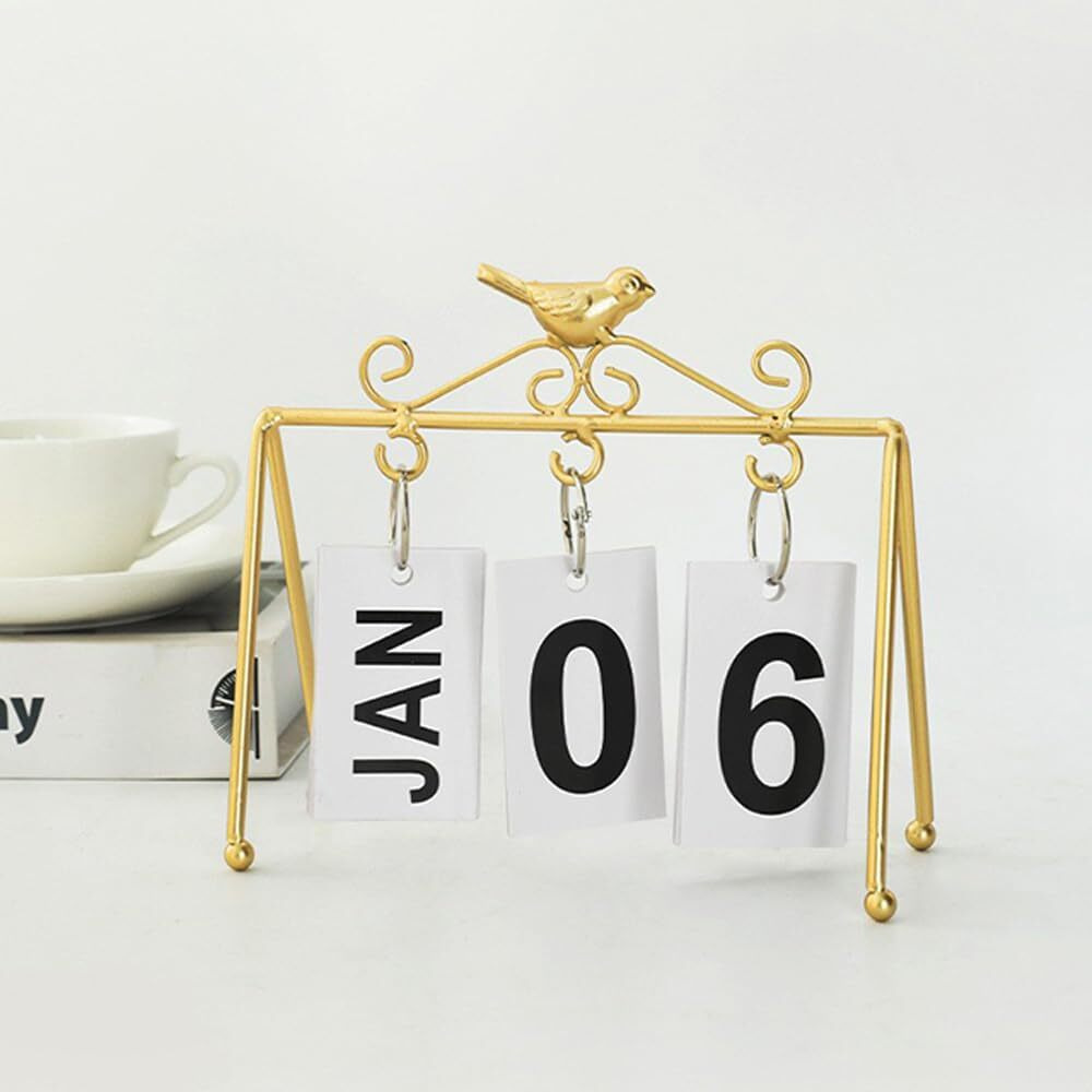 Penny Wise Vintage Perpetual Continuous Dated Calendar, Elegant Date Display, Eco Friendly Reusable Material, Office Desk Calendar & Home Decor, Single Piece. (D-513-003)