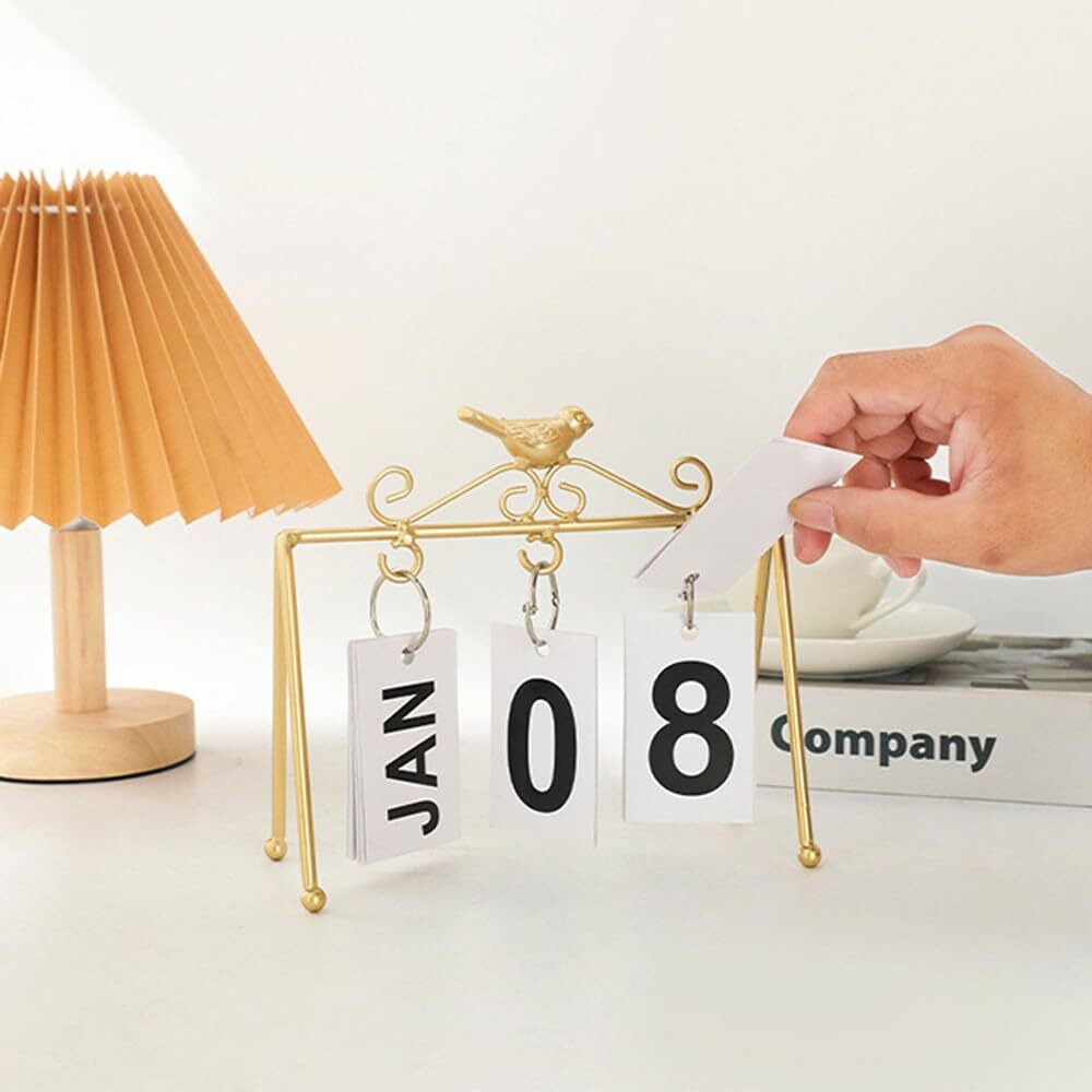 Penny Wise Vintage Perpetual Continuous Dated Calendar, Elegant Date Display, Eco Friendly Reusable Material, Office Desk Calendar & Home Decor, Single Piece. (D-513-003)
