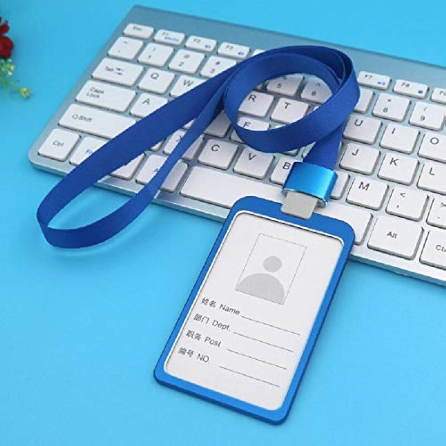WHNOATOC id Card Holder for Office, id Card Holder for Women,Blue id Card Holder for Men Stylish,id Card Holder for School Student,id Card Holder for Office Steel,Office id Card Covers Holders Pack 1