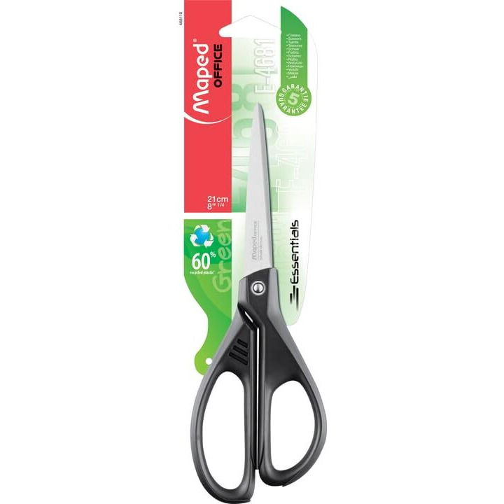 Maped Scissor Kit - 2pcs |Home, Kitchen And Office Multipurpose Scissors |Universal Scissor 13CM and Essential Scissor 21 CM|Handles with Super Comfortable Grip |Heavy Duty Stainless Steel Scissors