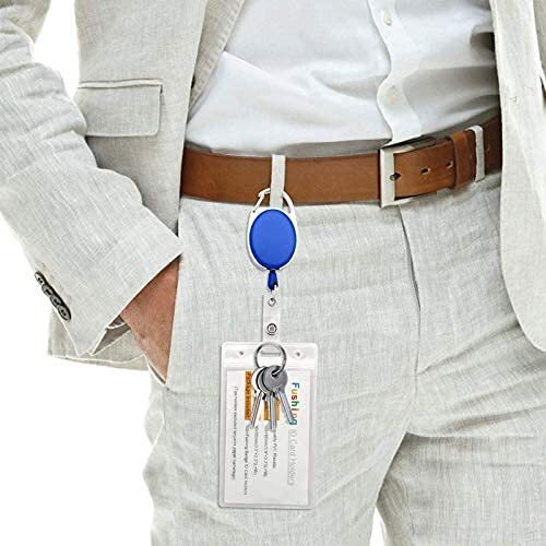 FEDUS I.D. Card Retractable Holder Badge Yo Yo Clip + Card Holder (Pack of 5)