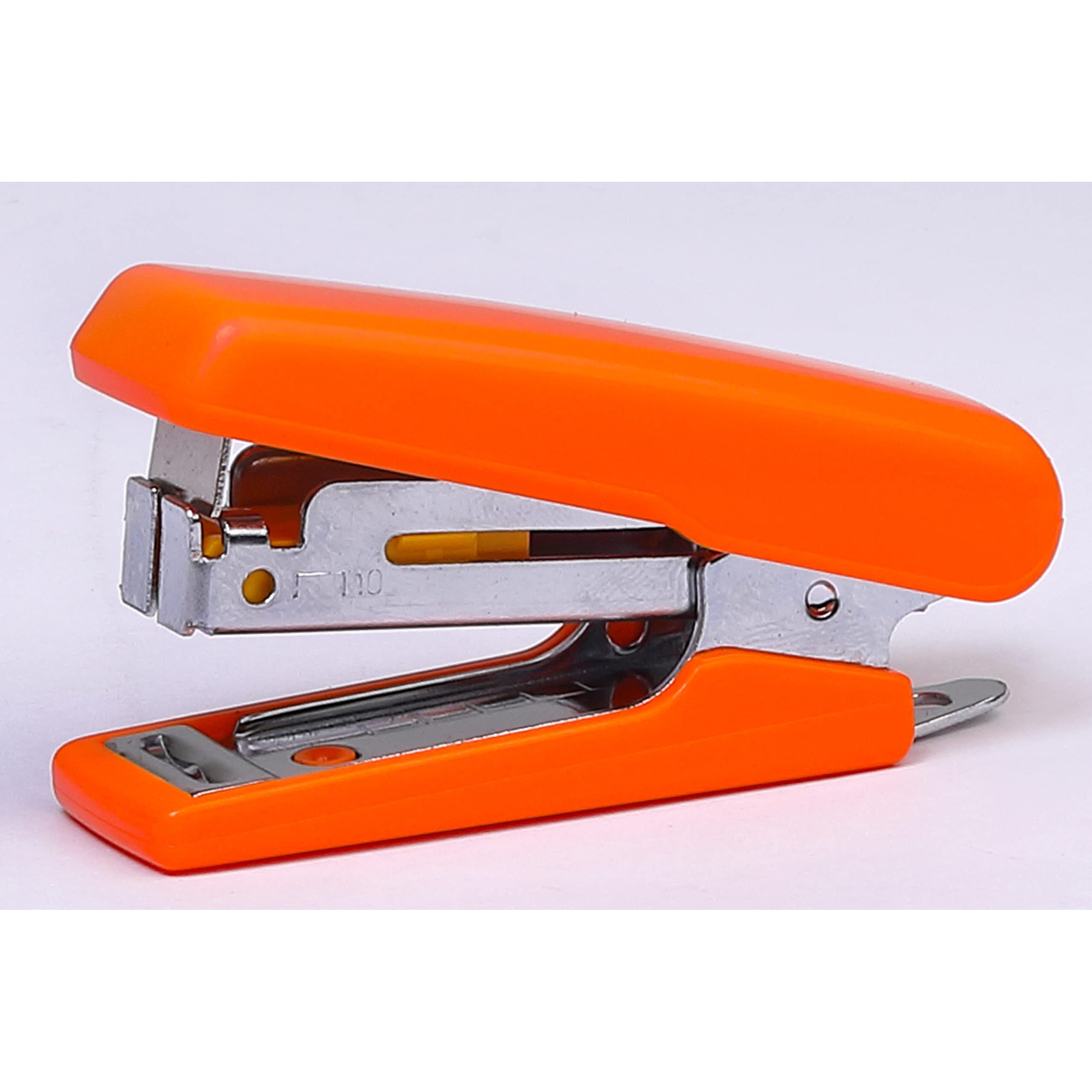 Kangaro Desk Essentials DE-Mini 10 Combo Pack | Stationery Gift Set | Mini Stapler, Staples, Scissors, Tape Dispenser & Paper Punch | Office Combo Set | Orange, Pack of 1 | Color May Vary