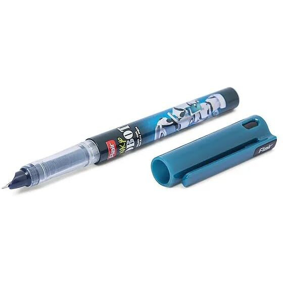 FLAIR Inky Series Robot Liquid Ink Fountain Pen Blister Pack | Free 2 Pieces X-Large Jumbo Cartridges With Each Pack | Cute & Stylish Pen For Kids Girls Students Teens Gifts | Blue Ink, Pack Of 2